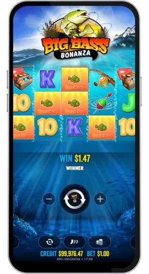 Big Bass Bonanza winning combination featuring fish multiplier values